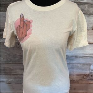 Bella Canvas Cream T-Shirt with Pink Graphic
